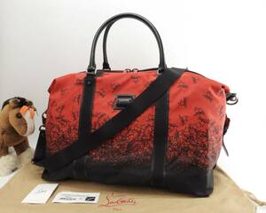  Christian Louboutin s attaching Boston bag Parislisboa nylon red black key poru@ 1