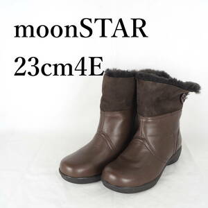 EB3354*moonSTAR*ムーンスター*レディースショートブーツ*23cm4E*茶