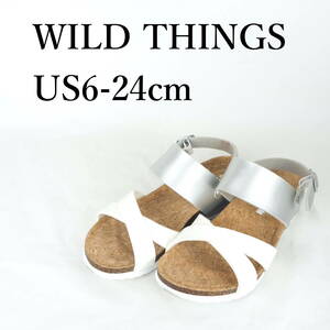 MK1495*WILD THINGS*ワイルドシングス*メンズサンダル*US6-24cm*白×シルバー