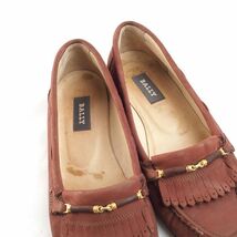 LK4781*BALLY*バリー*レディースローファー*22.5cm相当*赤茶_画像6