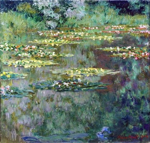 Oil painting Monet's masterpiece_ Water Lily Pond MA1619, Painting, Oil painting, Nature, Landscape painting