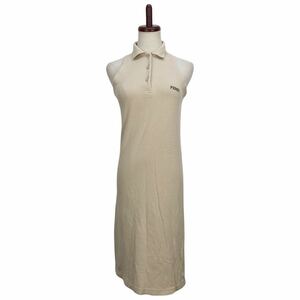 Vintage FENDI Fendi lady's beige one Point no sleeve One-piece 38 inscription 