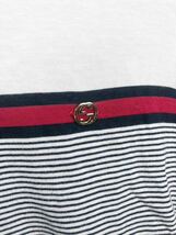 美品　GUCCI グッチ　レディース　ロゴ装飾　ボーダー　長袖　Tシャツ　トップス　XS表記_画像3