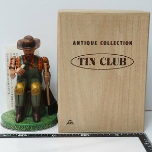 ALPS【ANTIQUE COLLEECTION TIN CLUB 木樵キコリ 動作不良】復刻ブリキ■アルプス アンティーク コレクション【箱付】0721