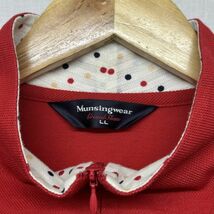 Munsingwear マンシングウェア デサント製 ハーフジップゴルフウェア ポイント刺繍 半袖 ポロシャツ トップス ドット レディース 赤 b18383_画像5