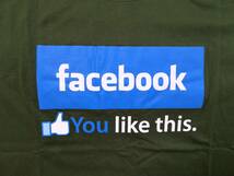 フェイスブック★facebook★おもしろジョークＴシャツ★ギャグＴシャツ★モスグリーン★緑★Ｌサイズ★コットン100％★激安★_画像2