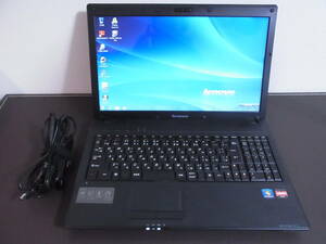 ノートパソコン lenovo G565 Athlon II P360/メモリ2G/HDD250GB/Win7 中古動作品 