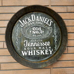 樽底壁掛け看板 JACK DANIEL'S ジャックダニエル 立体 ビンテージ アメリカン雑貨 ガレージ インテリア ウエルカムボード