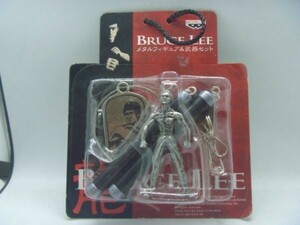 BRUCE LEE　ブルース・リー メタルフィギュア＆武器セット　A　バンプレスト 　コンビニ愛テム　キーホルダー　SB17