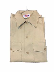 ビンテージ 90s デッドストックDickies ディッキーズ ワークシャツ 長袖 ベージュ色 MADE IN USA 37位