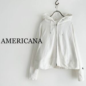 L'Appartement×AMERICANA Aラインジップアップミニパーカー アパルトモン アメリカーナ ホワイト ドゥーズィエムクラス