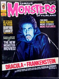 美品洋書「FAMOUS/ＭＯＮＳＴＥＲＳ」SFホラーアメリカマガジン雑誌(p74).編集者:アッカーマン.洋書.1972年3月号