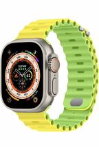 Apple Watchオーシャンバンド スポーツ アップルウォッチ バンド ベルト バックル付きの柔らかいシリコンバンド42/44/45/49mm 新色黄緑_画像1