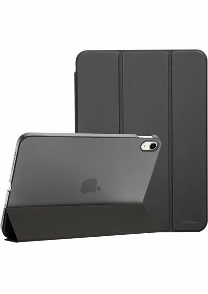 ProCase iPad 第10世代ケース 10.92022 A2696 A2757 A2777三つ折りスタンド スマートカバー オートスリープ対応 半透明背面カバー黒