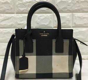 no16986 kate spade new york ケイトスペード レザー キャンバス 2way ショルダー トート バッグ