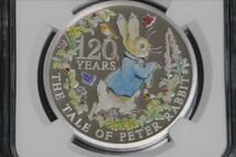 ♪　【送料無料】２０２２ 英国　ピーターラビット １２０周年記念 ２ポンド 銀貨 １オンス プルーフ ＮＧＣ ＰＦ７０ ＵＣ ＥＲ　♪_画像1