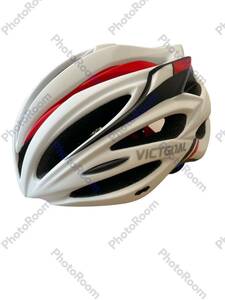 VICTGOAL　ヴィクトゴール　大人用自転車用ヘルメット　超軽量　LEDライト　サイズM/L　57-61CM　ホワイト/レッド
