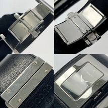☆☆ GUCCI グッチ バングルウォッチ レザー 7800L ブラック クォーツ レディース 腕時計 やや傷や汚れあり_画像5