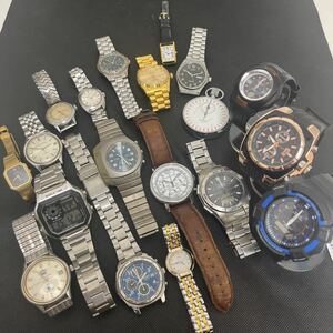 【大幅値下げ】ブランド時計 19個 腕時計 懐中時計 SEIKO ELGIN シチズン CASIO など　不動品 ジャンク品 部品取り 稼働品 含む