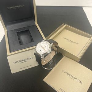 【稼動品】EMPORIO ARMANI エンポリオアルマーニ ARS4209 スイスメイド メンズ腕時計 クォーツ クロノグラフ ムーンフェイズ 腕時計 時計 