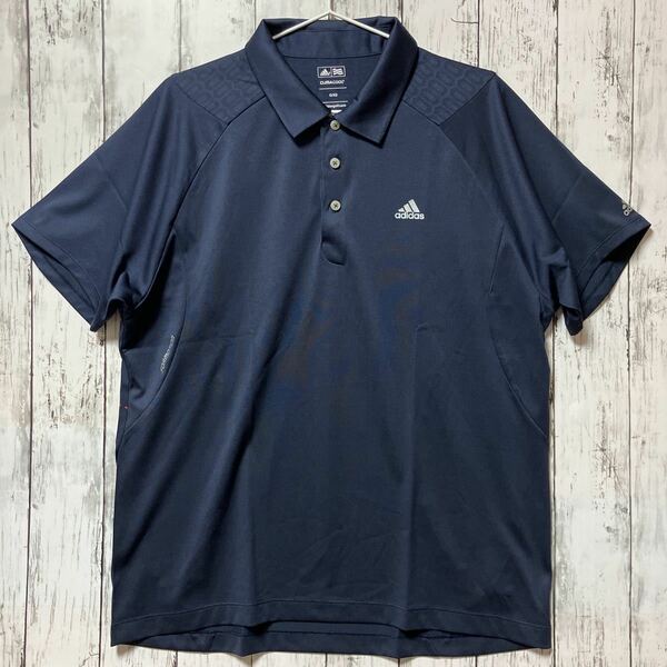 【adidas golf】アディダスゴルフ メンズ 半袖ポロシャツ O/XGサイズ ネイビー 送料無料