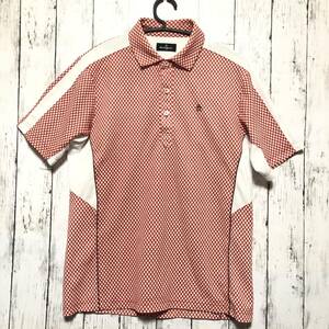 [Munsingwear] Munsingwear wear short sleeves shirt men's L red × white free shipping!