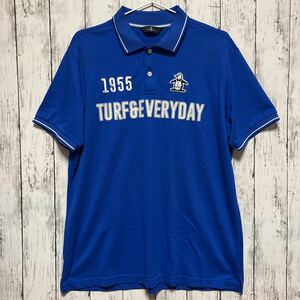 【Munsingwear】マンシングゴルフウェア ゴルフ メンズ 半袖ポロシャツ LLサイズ ブルー 送料無料