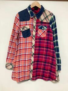 く1271 X-girl エックスガール クレイジーパターン シャツワンピース 2 ワークシャツ