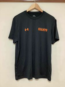 う1271 UNDER ARMOUR アンダーアーマー メッシュ半袖Tシャツ LG 読売ジャイアン ブラック ドライ