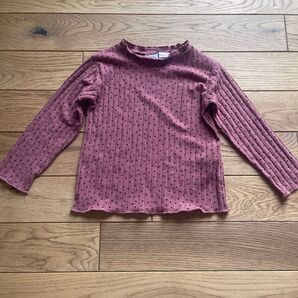zarababy ドットリブカットソー 長袖カットソー