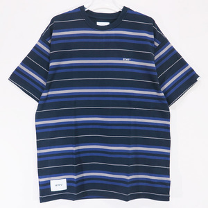 WTAPS ダブルタップス 23SS BDY 02/SS/COTTON.TEXTILE.SIGN コットン テキスタイル ボーダー Tシャツ ショートスリーブ カットソー SEZ