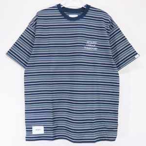 WTAPS ダブルタップス 23SS BDY 01/SS/COTTON.TEXTILE.WUT コットン テキスタイル ボーダー Tシャツ ショートスリーブ 半袖 カットソー SEZ