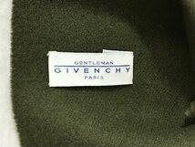 GIVENCHY ジバンシイ ブランドロゴ刺繍イタリア製ウールマフラー ストール カラー：ダークオリーブ_画像5