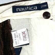 【Dead Stock】デッドストック 90s NAUTICA ノーティカ コーデュロイパンツ スラックス メンズ W29 ブラウン ツータック 太畝 ビンテージ_画像6