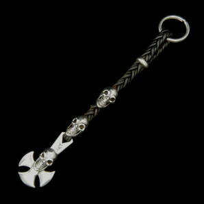 GABOR HANDMADE SKULL CROSS KEYCHAIN ガボール 本人 ハンドメイド ガボール作 スカル クロス キーチェーン シルバー 1990年初期の画像2