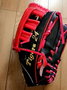 Hanshin Tigers 24 Shingjiro Hiyama Glove подписал перчатку перчатки