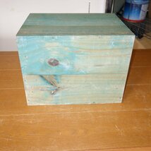 木アンティークコンテナボックス ３点 木製 木箱 ブルー ナチュラル 収納 ディスプレイ S20_画像7