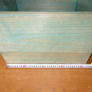 木アンティークコンテナボックス ３点 木製 木箱 ブルー ナチュラル 収納 ディスプレイ S20の画像8