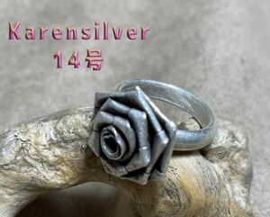 R59カ-qエ79A バラKarensilverリング　カレンシルバー薔薇指輪RoseRing 5エA