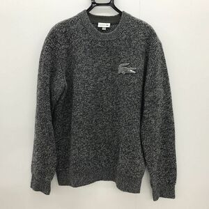 LACOSTE ラコステ ニット セーター US Mサイズ ウール80% ナイロン20% グレー系[N7356]