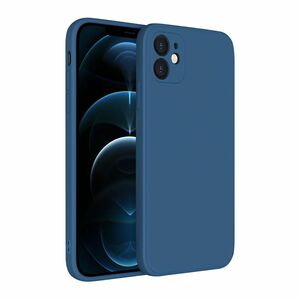 iPhone 12 mini 専用 カラーシリコンケース 一体型レンズ保護 青