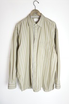 美品21SS no./ナンバー STRIPE SHIRT 長袖 ストライプ シャツ ビッグシルエット 21-SS-SH-02 カーキ茶系804N▲_画像1