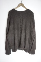 美品21AW MARKAWAREマーカウェア BLACK ALPACA CABLE PULL OVER アルパカ スリット ニット セーター A21C-19SW01C 茶328N▲_画像1