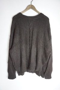 美品21AW MARKAWAREマーカウェア BLACK ALPACA CABLE PULL OVER アルパカ スリット ニット セーター A21C-19SW01C 茶328N▲