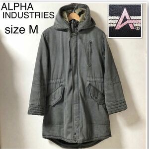 ALPHA INDUSTRIES アルファインダストリーズ　モッズコート　sizeM コットン　カーキグレー