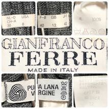 GIANFRANCO FERRE ジャンフランコフェレ　ニットロングカーディガン　ウール100% size42(L相当)イタリア製　グレー_画像8