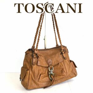 TOSCANI トスカーニ　ショルダーバッグ　本革　レザー　イタリア製　ブラウン
