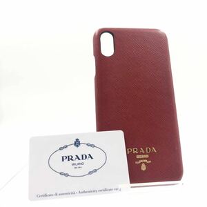 ■美品■PRADA プラダ　サフィアーノ　iPhone XS Max 対応ケース　1ZH083 ピンク　ロゴ　ギャランティーカードあり