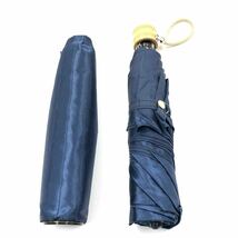 ■美品■Yves saint Laurent イヴサンローラン　折り畳み傘 雨傘　YSL柄　ボーダー　ブルー系　LUPIAN_画像5