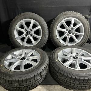 バリ山★ 美品キャップ付き★ MAK 185/65R15 ダンロップ　WM02 6.5J ＋22 4穴 PCD108 プジョー 207 208 シトロエン C3 DS3　スタッドレス